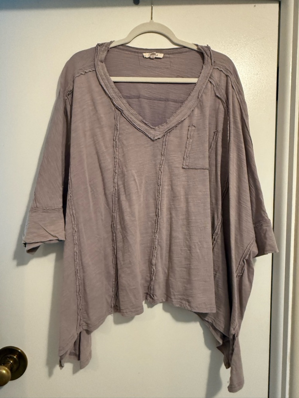 Oli & Hali Landon Oversized V-Neck Tunic in Lavender - L/XL